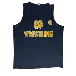 Notre Dame Wrestling Blue Tank Top Vintage 21x27 Medium Y2K